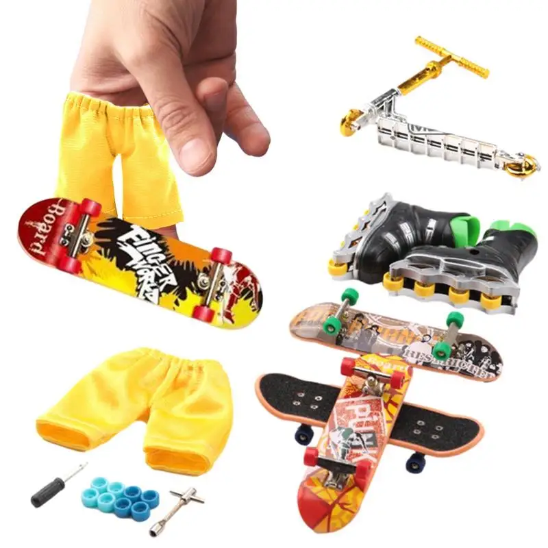 

Finger Boards Set Toddler Finger Scooters Toy Children's Skateboard Trick Training Props With Wheels For Beginners Birthday Gift