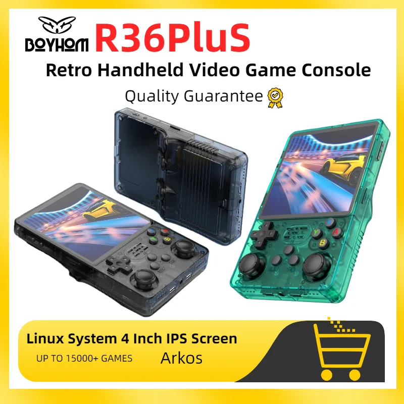 Big Screen Open Source R36Plus Retro Game Console R36S Plus 4.0 inch IPS Screen Bult-In Wifi for 20+ Emulator Video Player