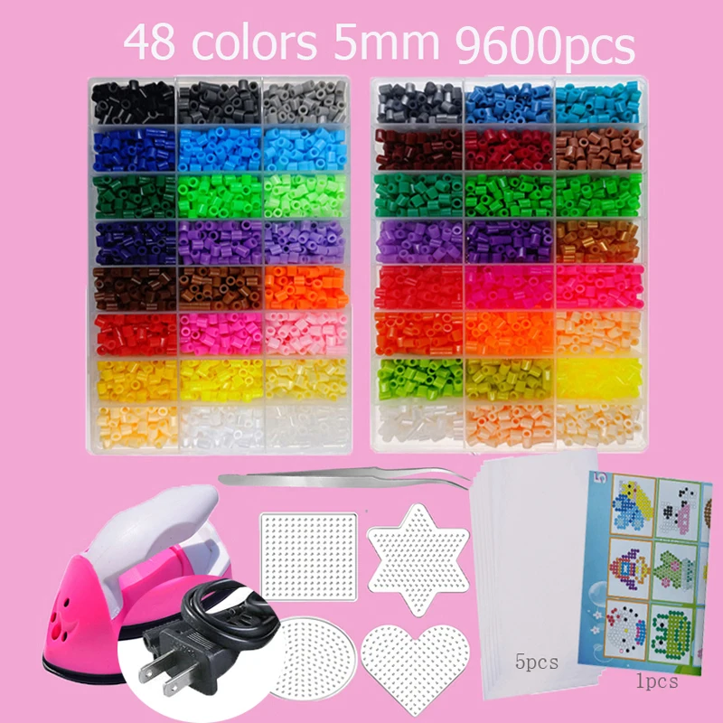 Hama Beads Box Thermomosaik-Bügelperlen, Bügelperlen, Schmelzperlen, DIY-Spielzeug, 24 48 72 Farben 2,6MM 5MM