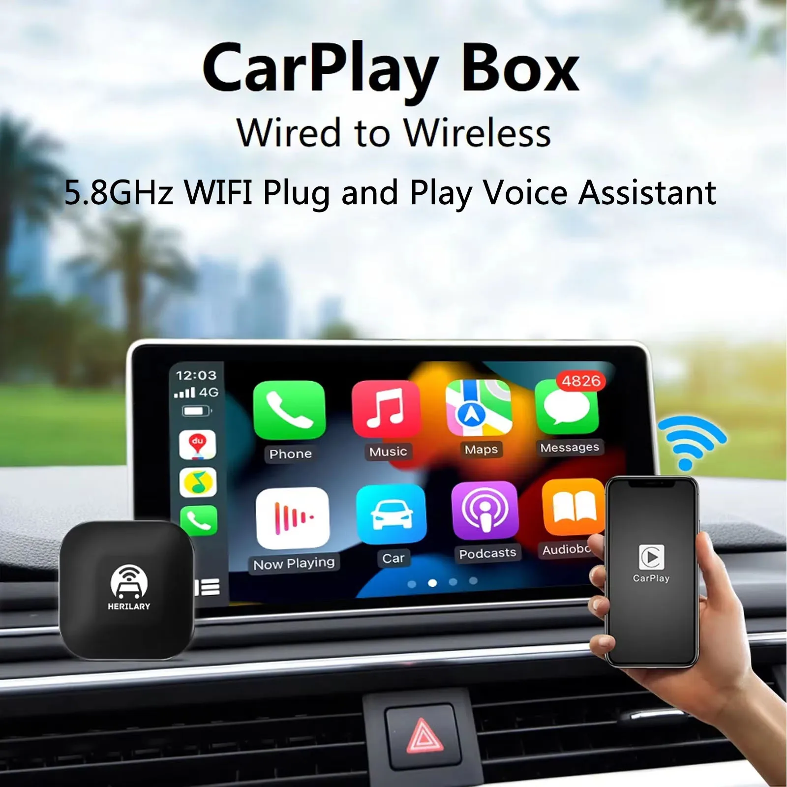 Birgus 2 in 1 Wireless Carplay Adapter C1S Carplay Doogle For IOS Car Multimedia Player Wired to Wireless AI Box for Toyota Mazd