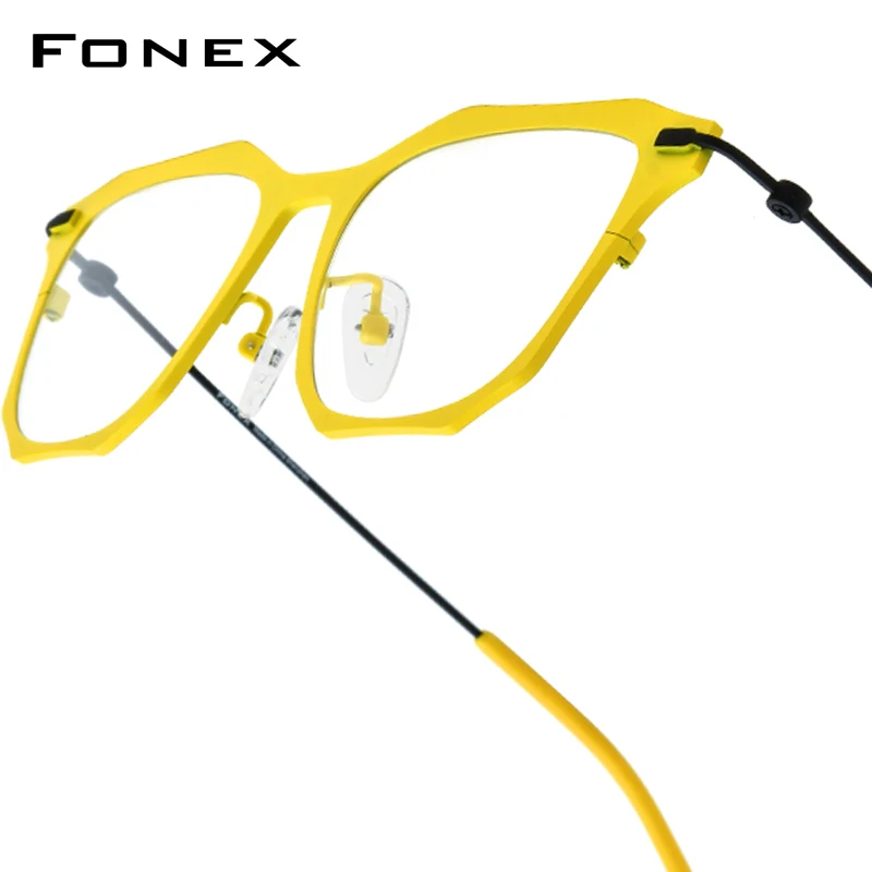 FONEX Pure Titanium Glasses Frame Men 2025 New Fashion Brand Design Square Eyeglasses Women High Quality Eyewear 85838