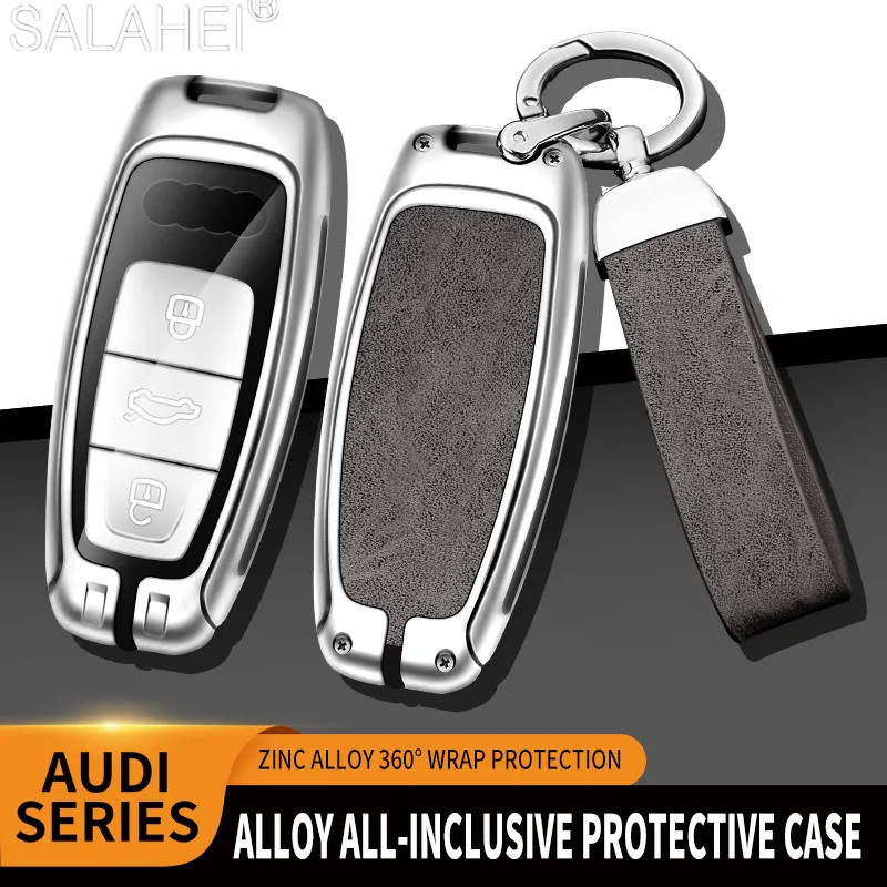 

Car Key Case Full Cover Holder For Audi A3 A4 A6 A7 A8 B9 C8 D5 4K S8 Q7 Q8 SQ8 E-tron 2018 2019 2020 2021 Protector Accessories