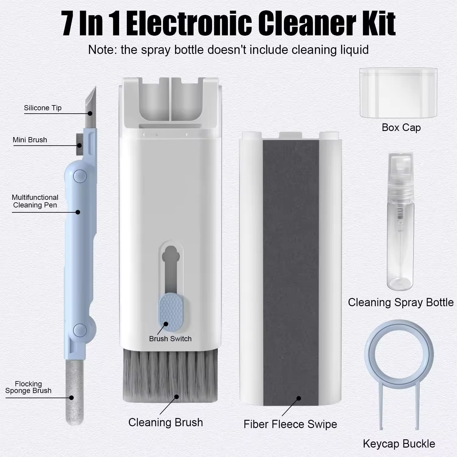 7-in-1 Cleaning Kit Phone Laptop Keyboard Jewelry Airpod Camera Lens Sunglass Cleaning Kit Electronics Screen Clean Kit