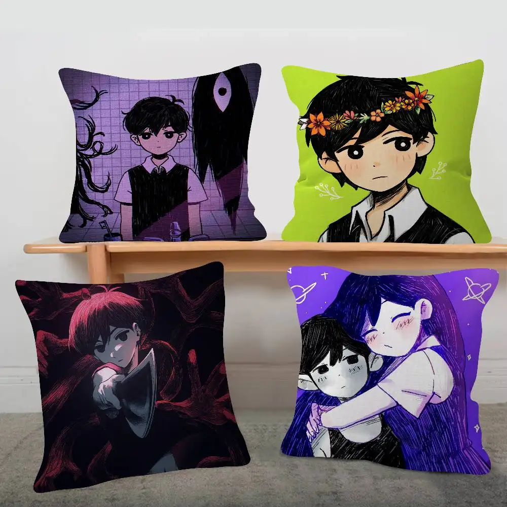 Game Omori Game For Cartoon Print Peripheral Pillow Case Cushion Cover Home Decor Birthday Gift Pillowcover