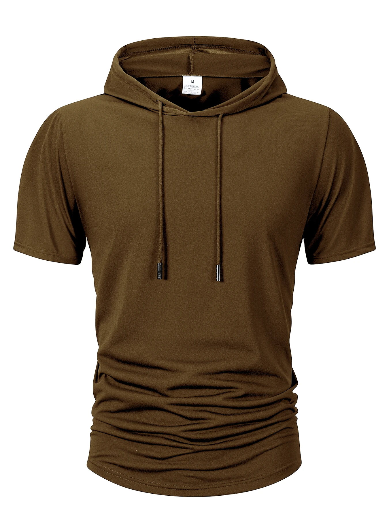 Sommer männer Mit Kapuze Sweatwear Casual Kurzarm Lose T-shirt Einfarbig Leichte Hoodie Fitness Atmungsaktive Tops – Detail 14