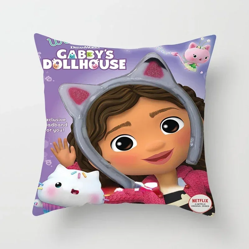 Kids Gabbys Dollhouse Gabby Cats Pillowcase Decorative Pillows 35x35cm 14x14Inch 40x40cm 16x16Inch 45x45cm 18x18Inch