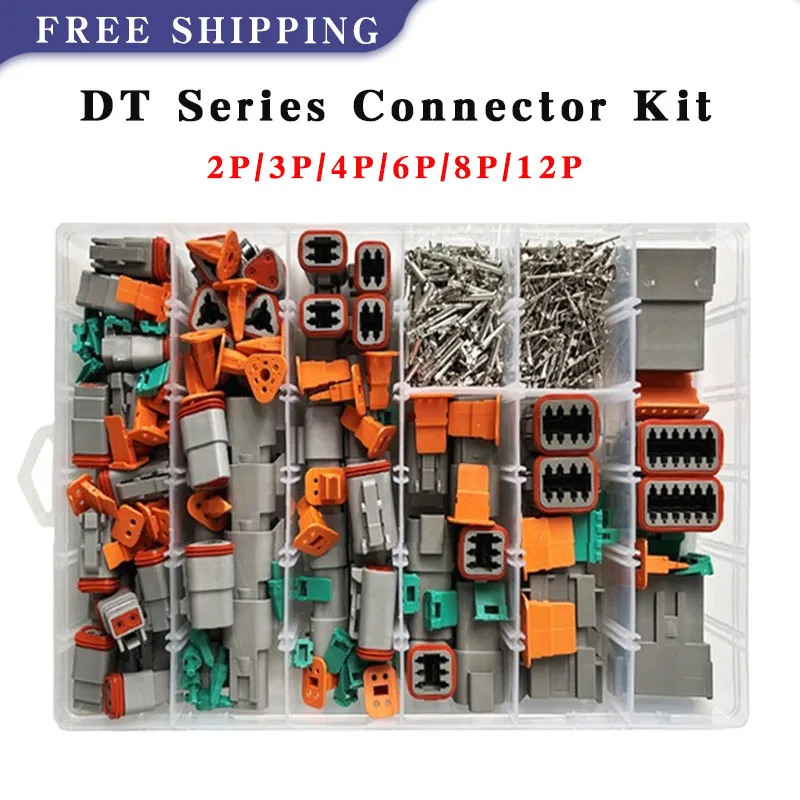 

Deutsch Series DT Portable Kit Connector DT-2/3/4/6/8/12 Pin Plug-in Waterproof Male Female Butt Joint Wire Harness Connection