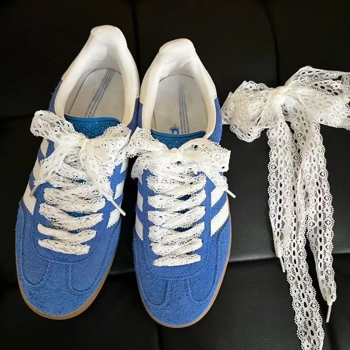 1 Pair 2.9cm Width New Elastic Hollow Fancy Yarn DIY Shoelaces Fashion Sports Casual White Pink DE Traning Shoes Laces  Decorat image 3