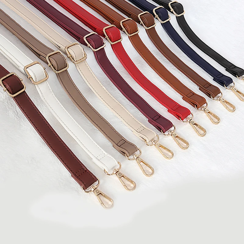 Handbags Accessories 130cm Long Adjustable PU Leather Bag Strap For Crossbody 1.8cm Wide Shoulder Bag Strap Replacement