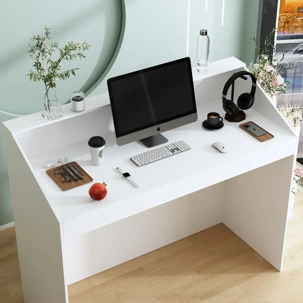 مكتب استقبال معاصر 47.2 بهو مع لمسات شريطية سوداء للمساحات الحديثة