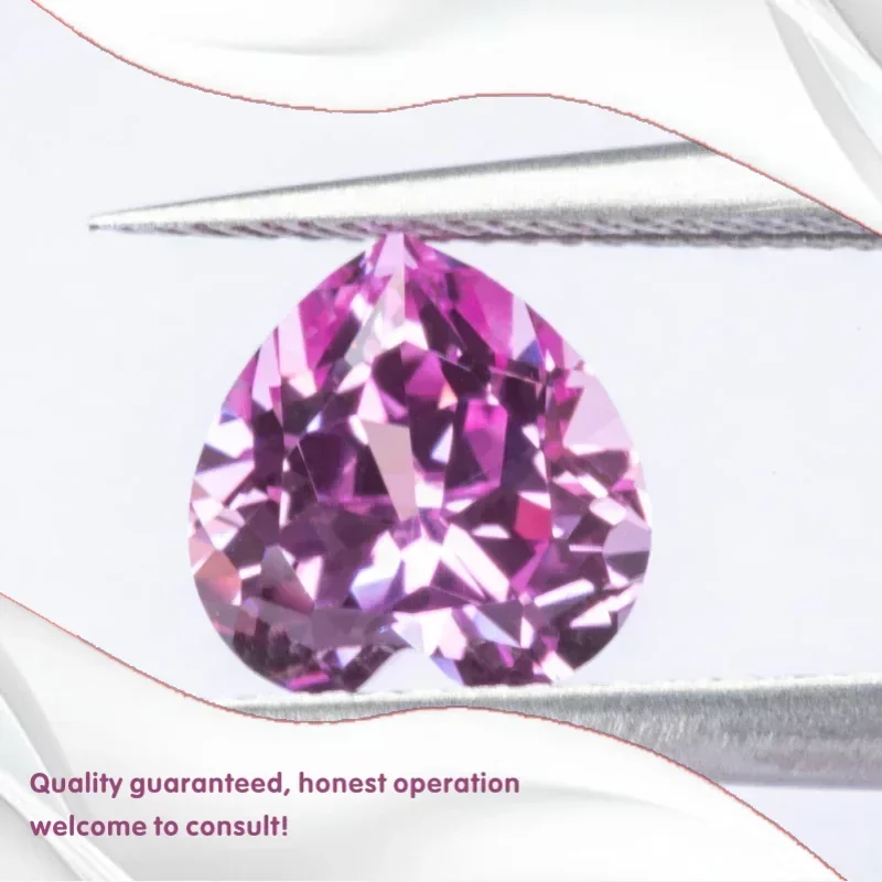 

J-Lab выращенный сапфир в форме сердца розового цвета Подвески Усовершенствованные ювелирные изделия Кольца Серьги Изготовление чрезвычайно блестящего сертификата качестваNN