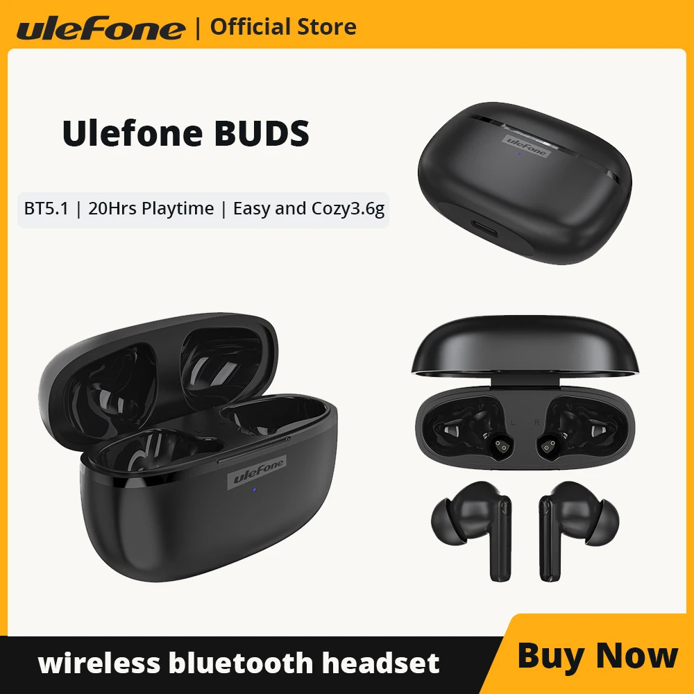 Ulefone Buds Wireless Bluetooth Headset Sports Music Earphones Business Headset  Earbuds Suitable For All Smart Phones