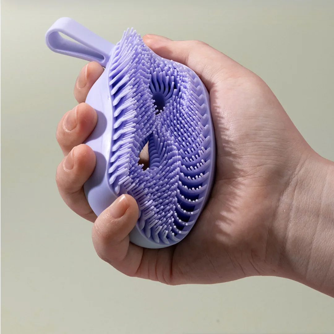 Scrubber per il corpo in silicone Spazzola per il viso Spazzola esfoliante Detergente Pulizia manuale del corpo Doccia Spazzola da bagno per massaggio delicato per uomo