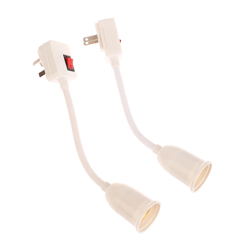 High Quality Household E27 Lamp Base Flexible Bend Wall Light Socket Adapter Plug Switch Lamp Bulb Extension Holder