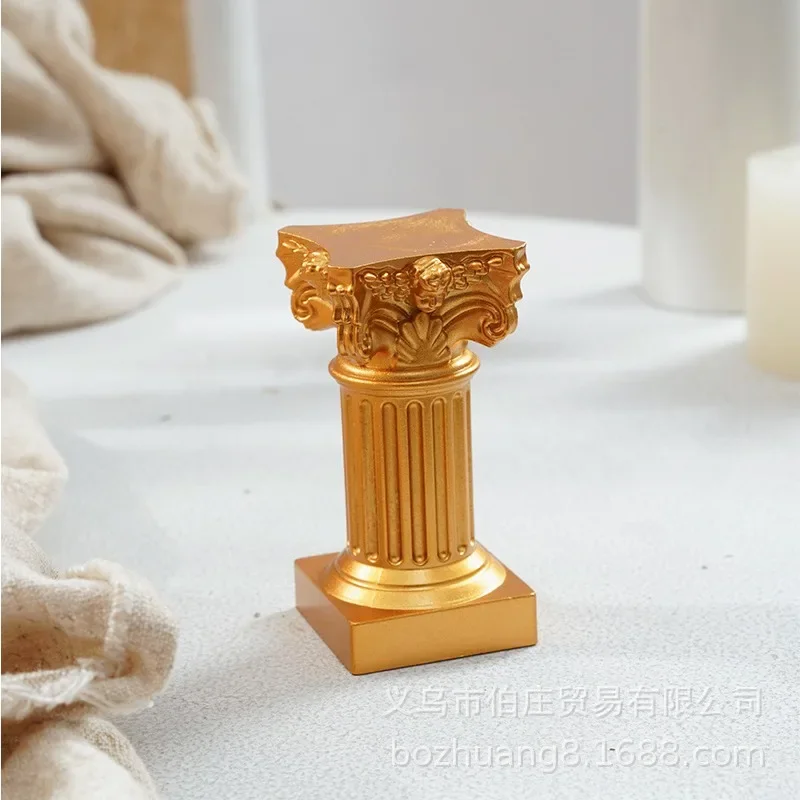 

Nordic Style Roman Pillar Candlestick Mini Resin Column Statue Candle Holder Stand for Home Party Wedding Decor Shooting Props