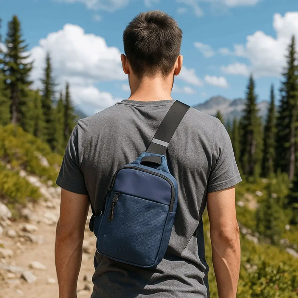 

Trendy Waterproof Crossbody Slings Bag Oxford Portable Men's Shoulder Bag Unisex Messengers Bag Cycling