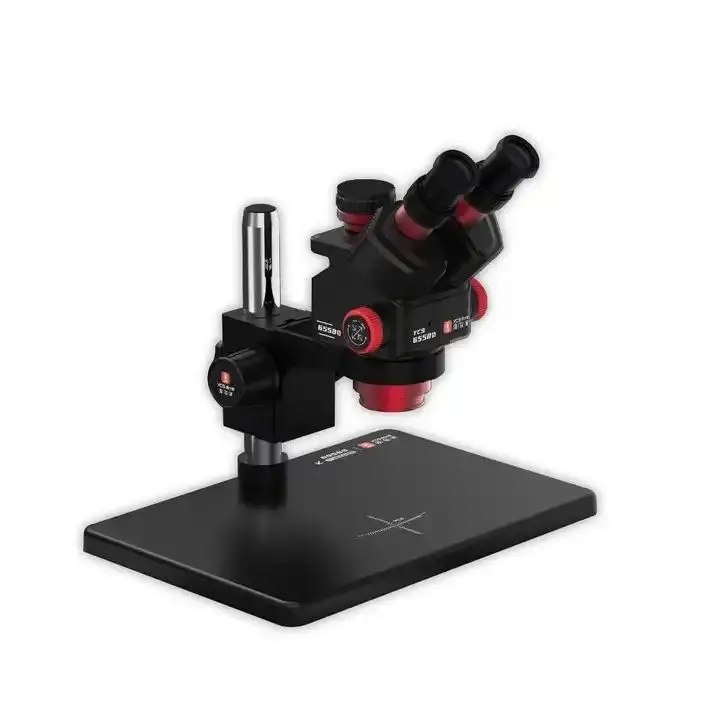 YCS 6558 HD Trinocular Microscope 6.5-58X Zoom for Mobile Phone Repair Motherboard PCB CPU Welding Tool Made in Guangdong