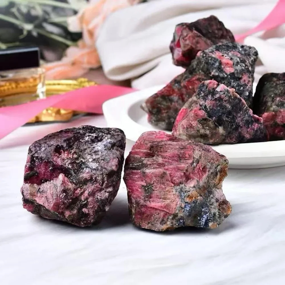 Natural Rhodonite Raw Stones Natural Rocks Garden Aquarium Reiki Mineral Specimens Spiritual Wicca Healing Crystals Gift - view 5