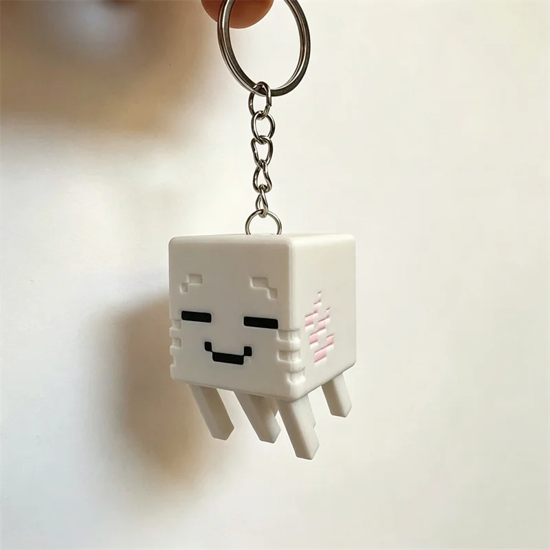 Game Ghast Copslay Keychain PLA 3D Printing Pendant Key Chain Ornament Bag Accessories Backpack Keyring Jewelry Cute Prop