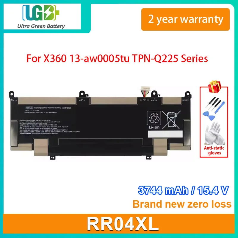 

UGB Новый RR04XL Аккумулятор для ноутбука HP Spectre X360 13-aw0005tu 13-aw0148tu TPN-Q225/DB9K Series 3744mAh 15,4 V 60.76Wh