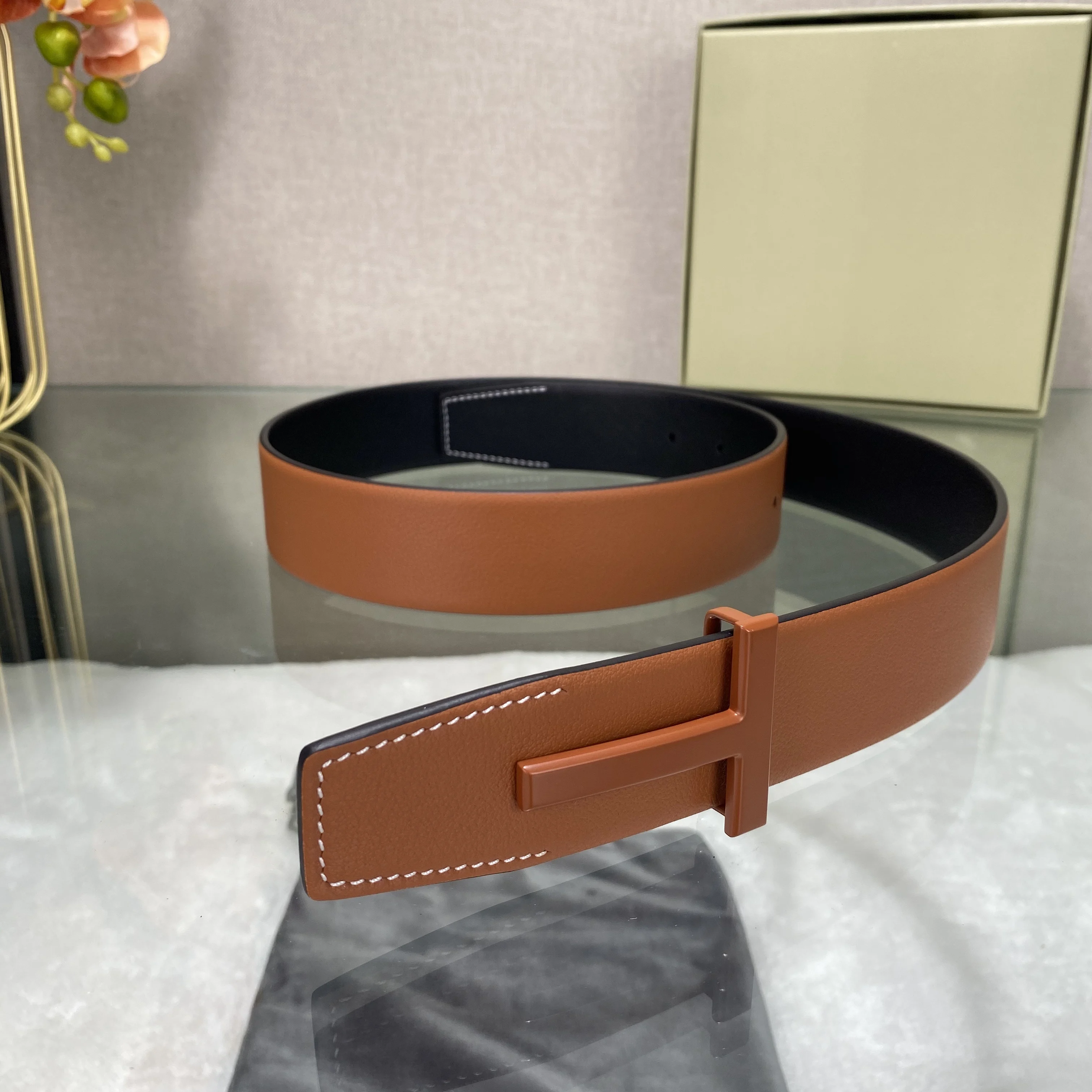 NEW High Quality Letter Designer Belt Denim Formal Genuine Leather Black Men Fashion Luxury T Business  Jeans  Luxury Belt 3.8CM