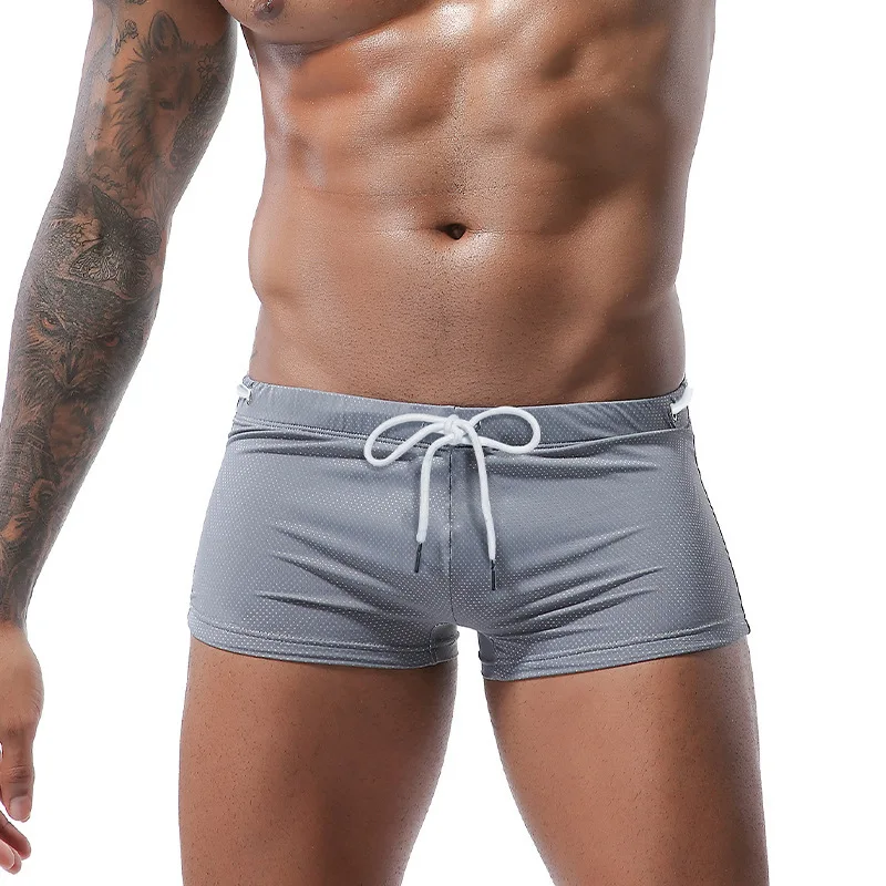 2026 Summer Mens Swim Trunks Sexy Beachwear Quick Dry Swimming Briefs Swimsuit Surf Bathing Suit Breathable Sports Beach Shorts
