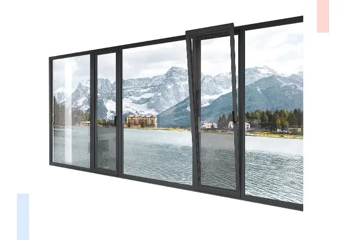 Ventana de aluminio personalizada insonorizada de doble acristalamiento, ventanas abatibles de vidrio de aluminio aisladas, diseño de alta eficiencia energética de impacto