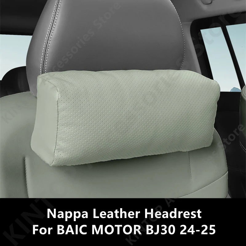 

For BAIC MOTOR BJ30 24-25 Nappa Leather Headrest,Interior scratch-resistan Decoration Modification Protection Accessories Refit