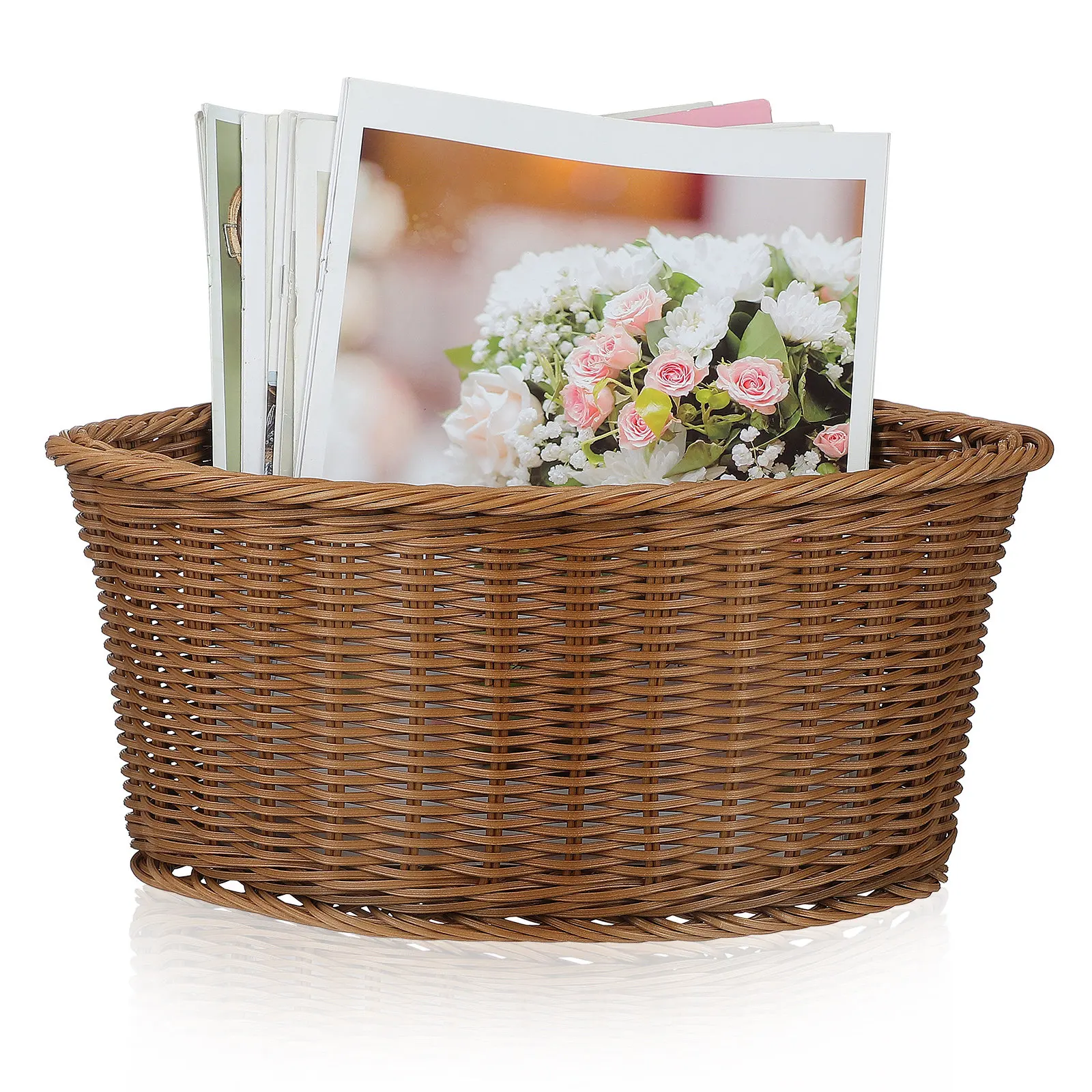 

Плетеная угловая корзина 14x10x6 дюймов, треугольный веерообразный контейнер для хранения на полках, в шкафах, гардеробах, ванных комнатах, на кухне, для закусок и косметики