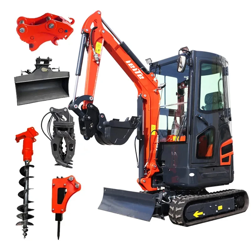 Miniexcavadora diésel China personalizada, 2000kg, 1 tonelada, 1,2 toneladas, hidráulica, 2 toneladas