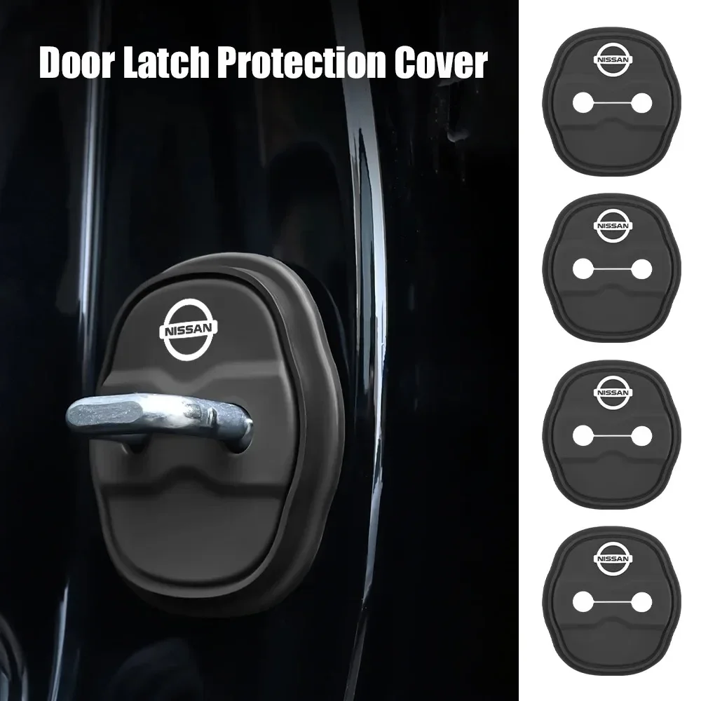4Pcs Car Styling 3D silicone Door Lock Cover Protective Decoration For Nissan X trail T33 Patrol Y62 Altima Sentra 2018 Kicks