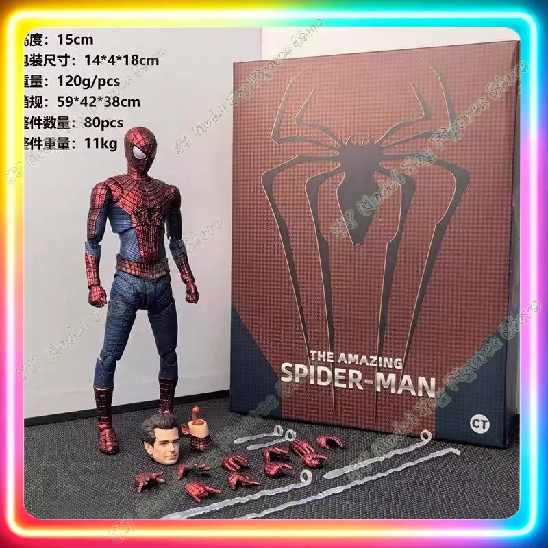 Auf Lager SHF The Amazing Garfield Spider Doll Andrew Movie Heroes of No Return CT Factory Actionfigur Modell Spielzeug