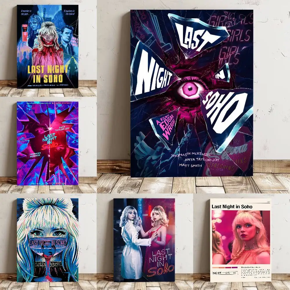 Last Night In Soho Movie Poster High Quality Print Waterproof Wall Art Sticker For Bar Living Room Decor Gift