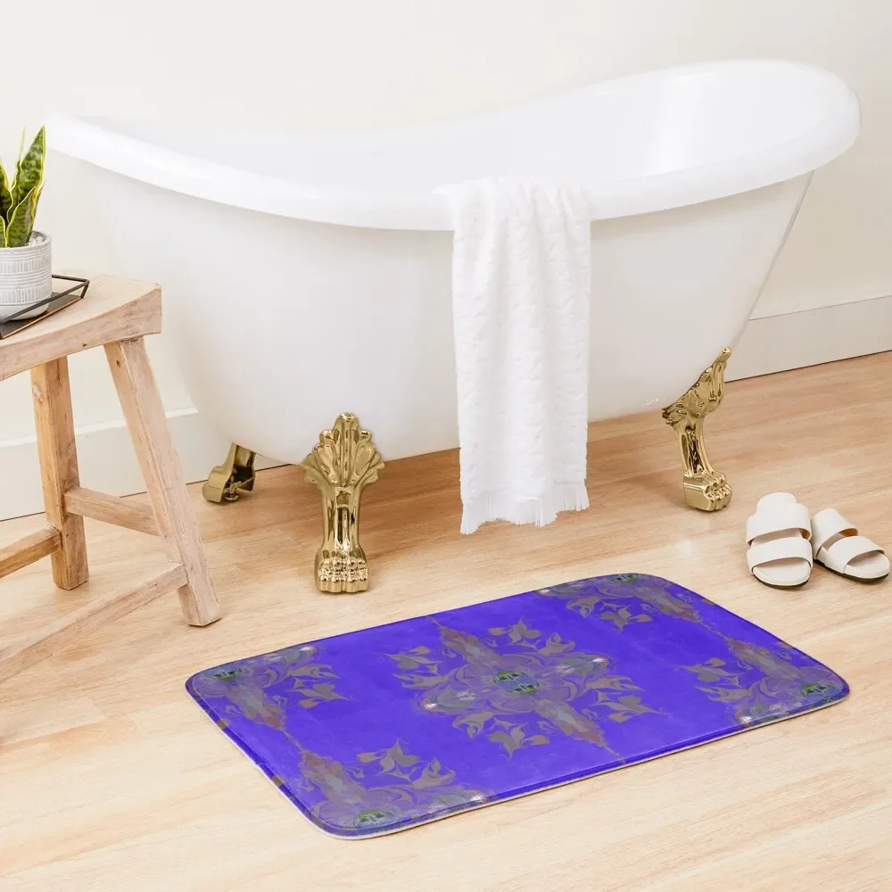 

Kallexos-Design- It's Blue 3 - Hippie Fantasy Design with a slight holo effect Bath Mat Rug Foot DoorFor The Door Mat