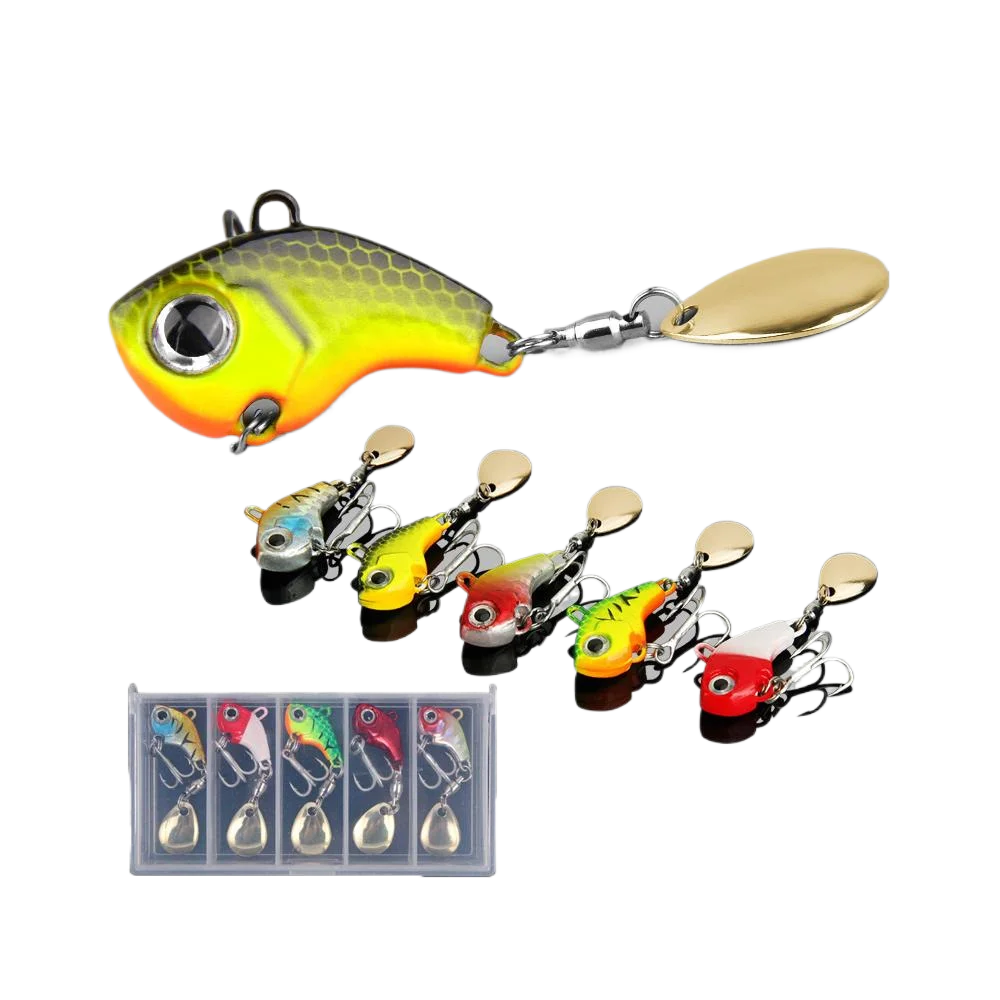 5 Teile/schachtel Metall Mini VIB Mit Löffel Angeln Locken 5g 7g 10g 14g Angelgerät Pin Crankbait vibration Spinner Sinking Köder – Detail 1