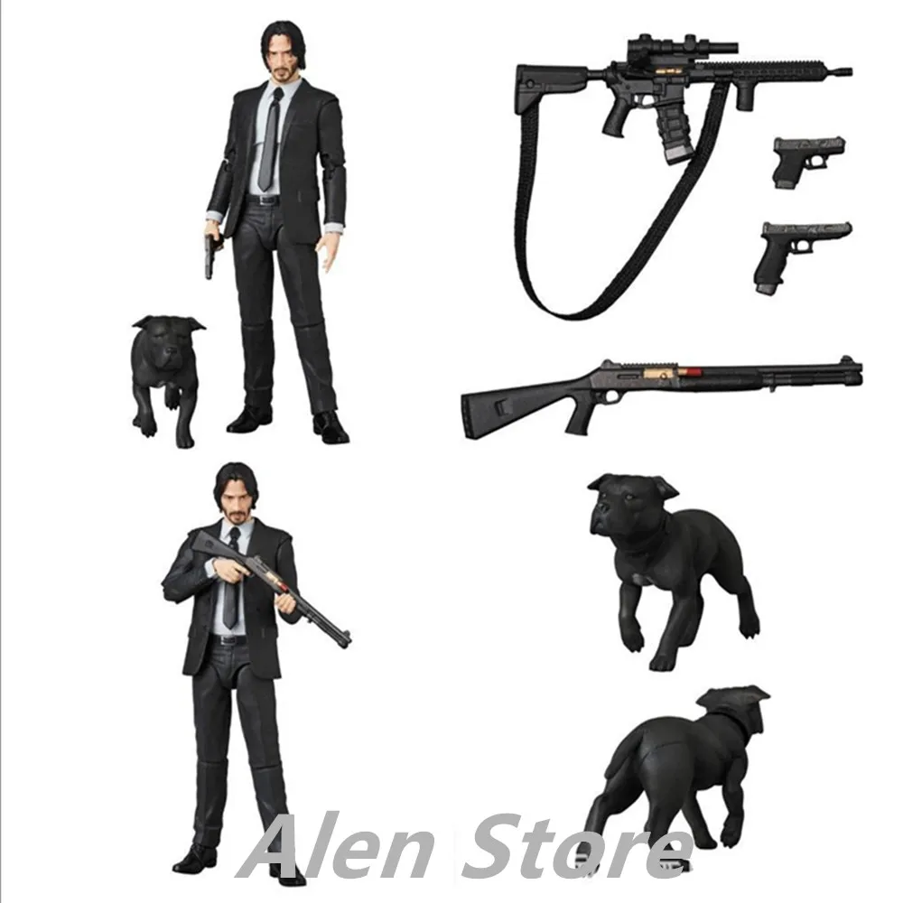 

Mafex 085 JOHN WICK Chapter 2 with Dogs Action Figure Doll Horror Halloween PVC Collectible Joints Moveable Model Toy Gift