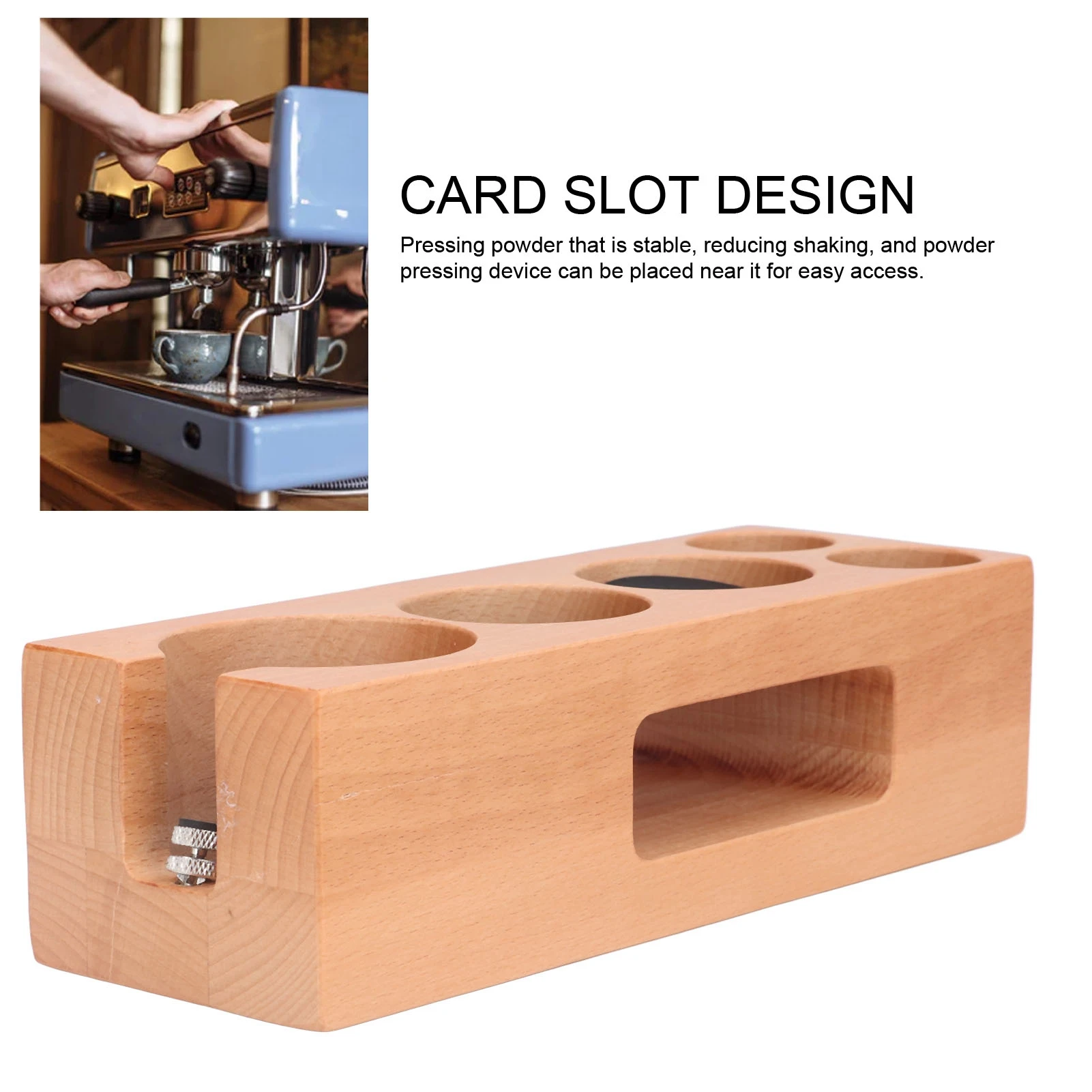 Wooden Coffee Tamping Station, Coffee Tamper Holder Wooden Espresso Tamp Mat Portafilter Stand