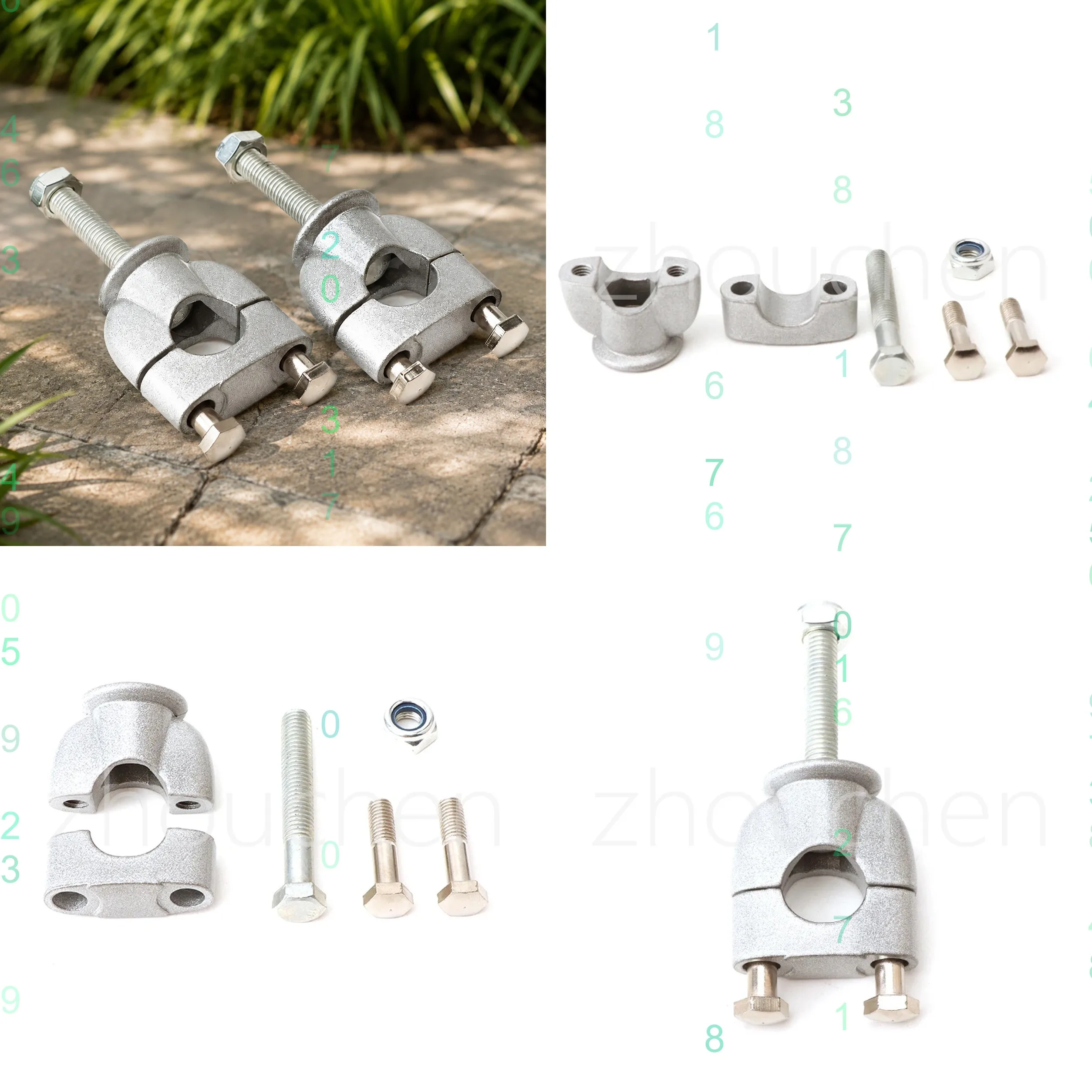 1Pair 22mm 7/8Inch Handlebar Riser Mount Clamps for Motorcycle Dirt Bike ATV