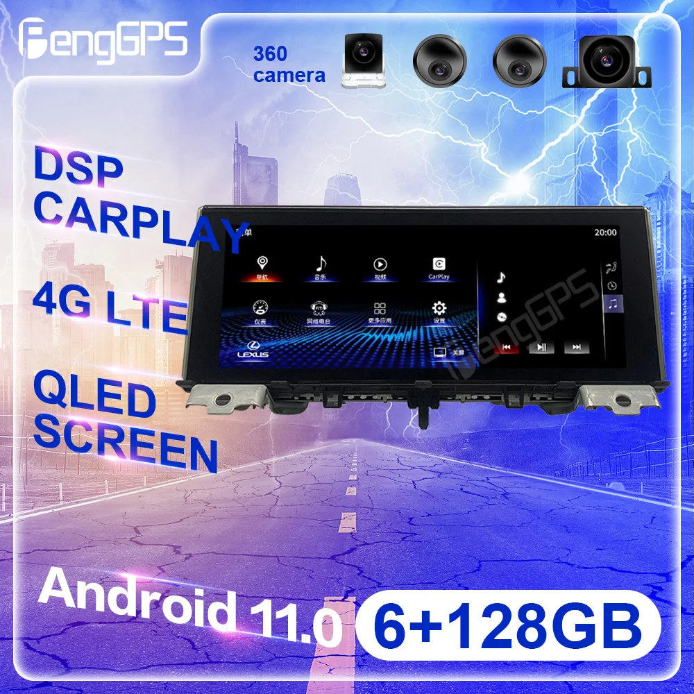 

128G Android 11.0 For Lexus LX570 2015 2016 2017 2018 2021 Carplay Multimedia Player GPS Navigation Auto Radio Stereo HeadUnit