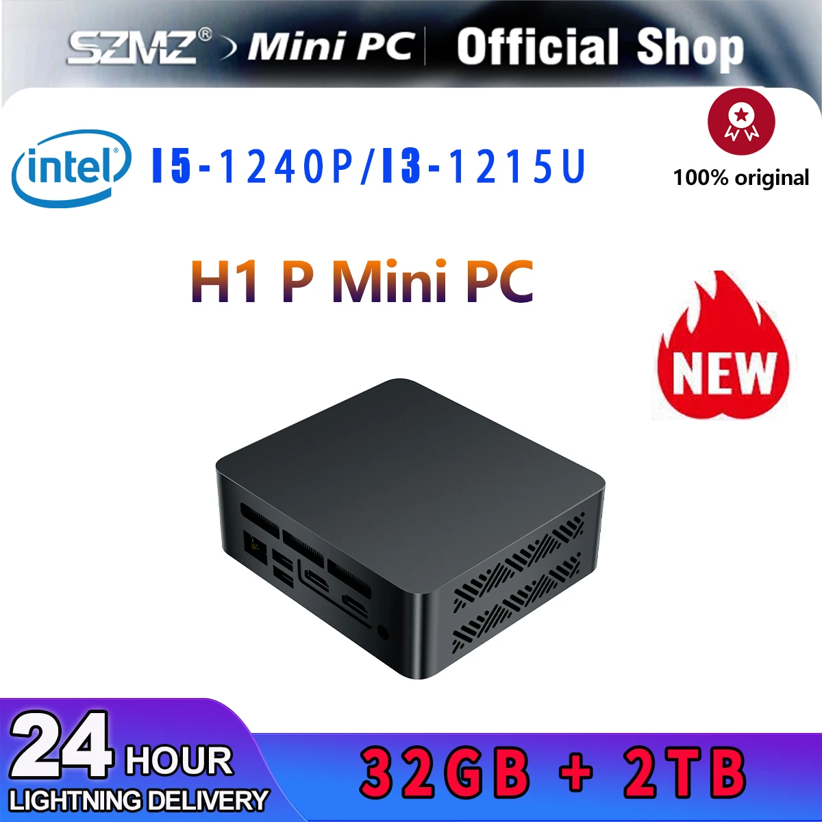 

Black Gaming Mini PC Intel i5-1240P i3-1215U 12-core 16-thread 8/16/32GB DDR4 512GB/1TB/2TB SSD Mini Computer PC Gaming Desktop