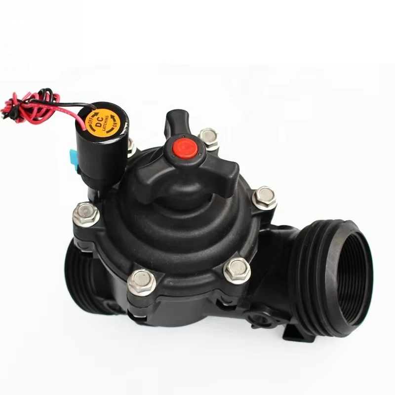 201BM 2" Plastic Solenoid Valve Electric Remote Control Irrigation 2 Inch Agriculture Landscaping Female BSP Flange DN250 AC DC