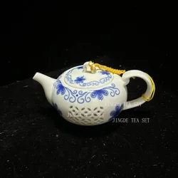 180ml Exquisite Hollow Out Ceramics Teapot Household Filter Tea Pot Handmade Tea Set Accessories White Porcelain Tea Maker