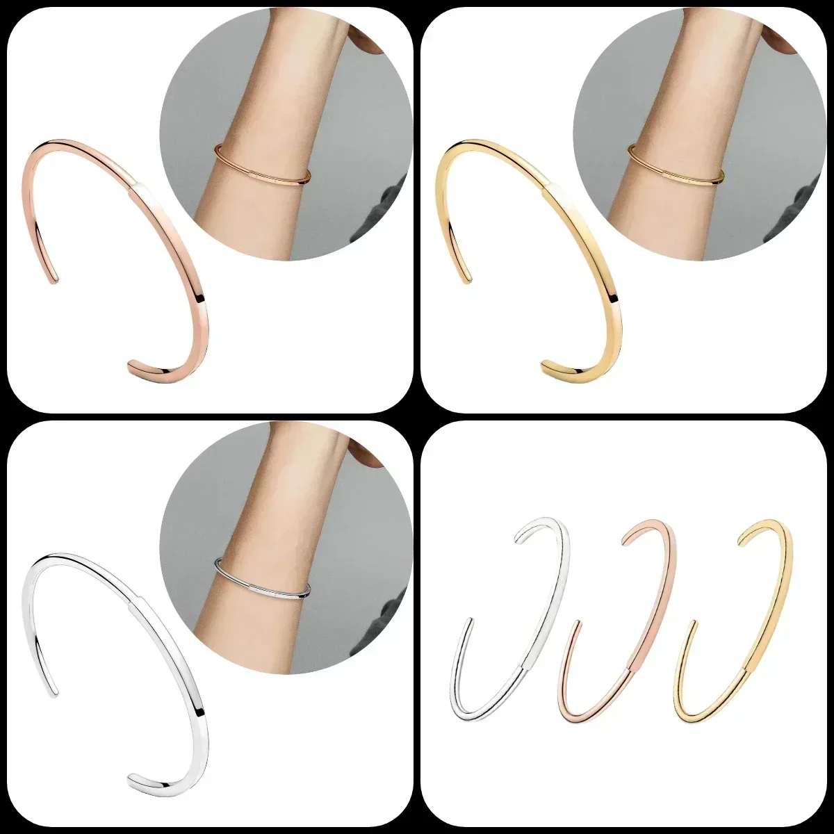 

2025 Новый классический открытый браслет из серебра 925 пробы для женщин, простой, но не простой, универсальный, изысканный и модный темперамент