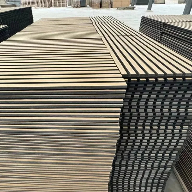 EAZART Solid Wood & Polyester Fiber Acoustic Panels-Eco-Friendly Fireproof Sound Absorption NRC 0.8 For Warehouse & Living Room