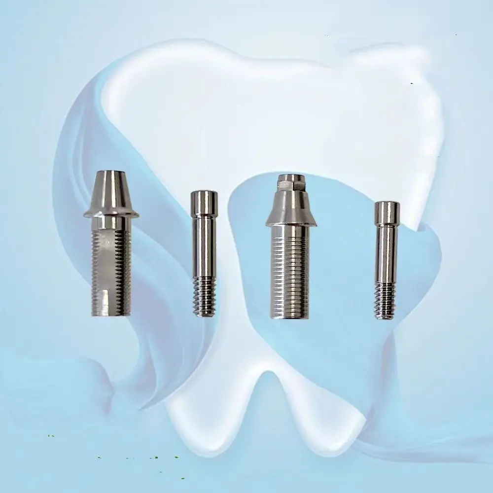 Titanium Temporary abutment with Inner Screw Ti straight abument compatible with Dentium superline D4.5 Hex and non-hex