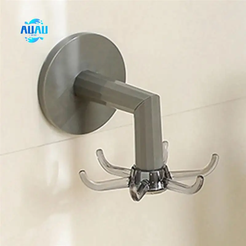 

AUAU-4Pcs Вращающаяся настенная полка для хранения ванны с крючками для кухонной утвари и полотенец