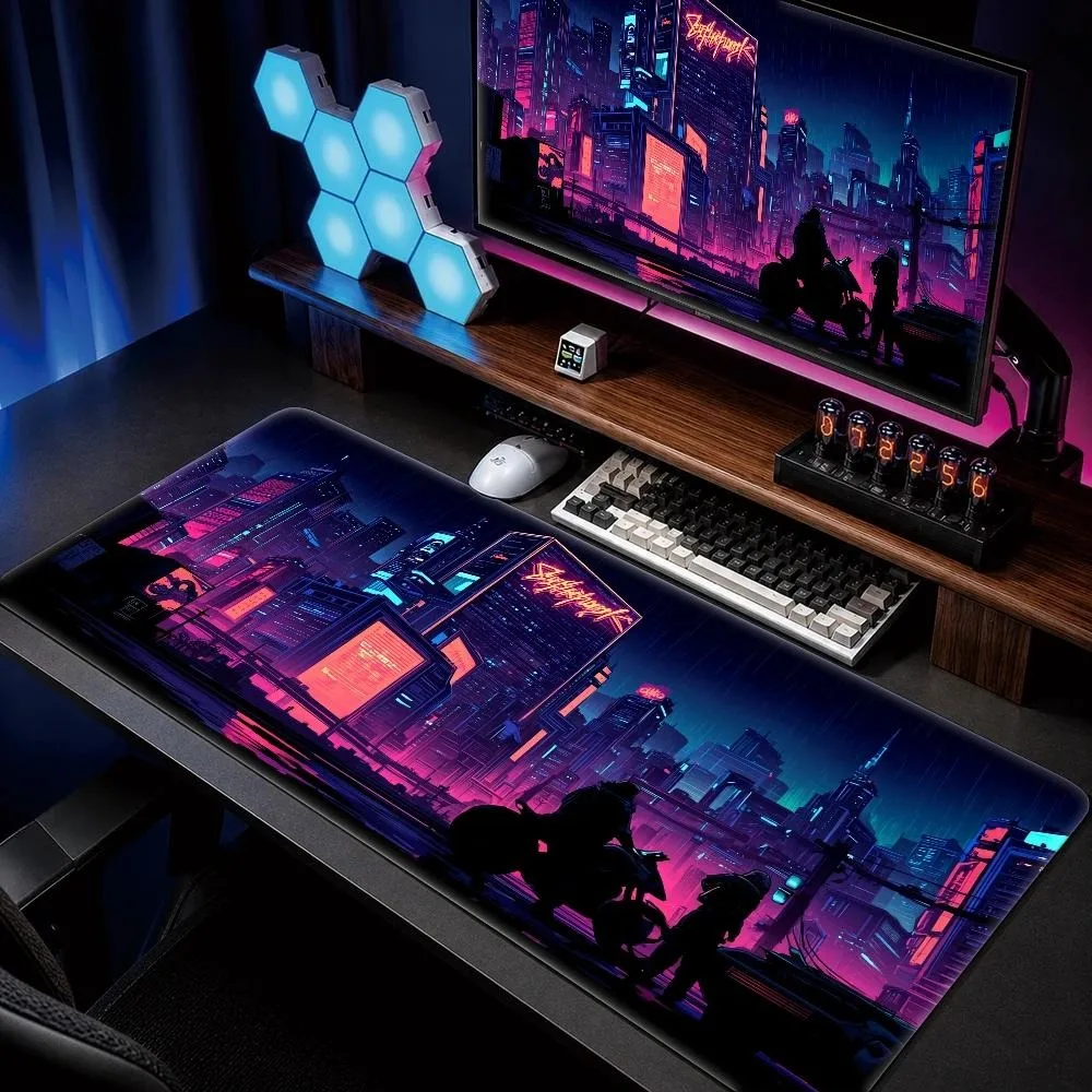 Cyberpunk e-sports game mouse pad for computer desk durable and wear-resistant office keyboard desk pad home desk for esports