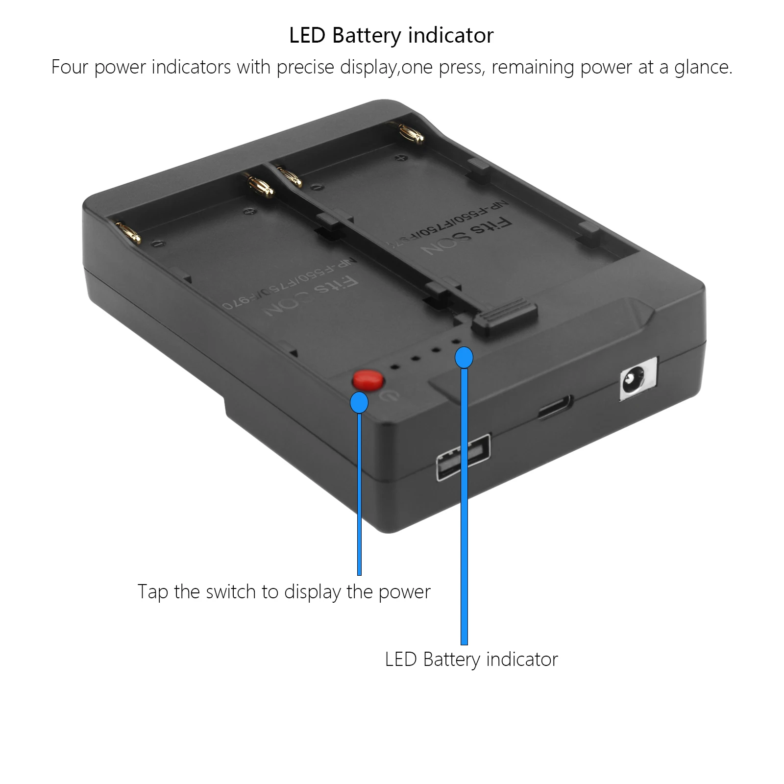 12v-16.8v saída interruptor de suporte de bateria dupla converter placa adaptadora para bateria de montagem em v para sony NP-F970 f950 f750 f550