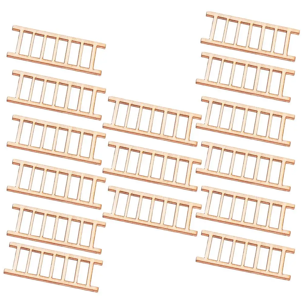 

15 Pcs Micro Landscape Ornament Wooden Stairs Ladder Mini House Accessories Desktop Bonsai Landscaping Realistic Simulation