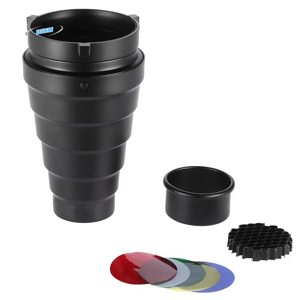 

Honeycomb Grid Conical Snoot Aluminum Alloy Professional Flash Mount Snoot Metal Lightweight Photography Flash Snoot Strobe